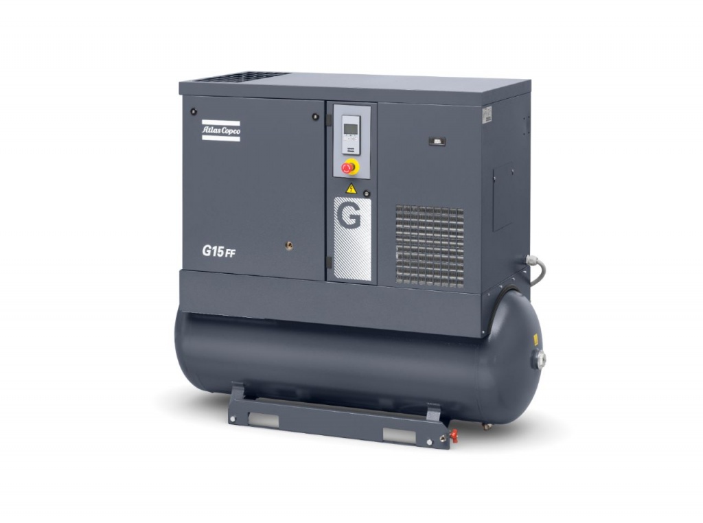 Компрессор Atlas Copco G 15 на ресивере.
