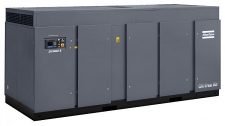 Турбокомпрессор Atlas Copco ZH 10000+ Безмасляный, трехступенчатый, воздушный, турбокомпрессор Atlas Copco ZH 10000+ с предустановленным коллектором охлаждающей воды, встроенным продувочным клапаном с глушителем.