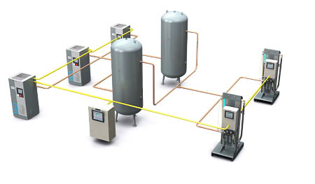 Atlas Copco uAIR Medical Air System. Воздушный медицинский завод uAIR-GV GA 11 VSD+ MED MED 25+.