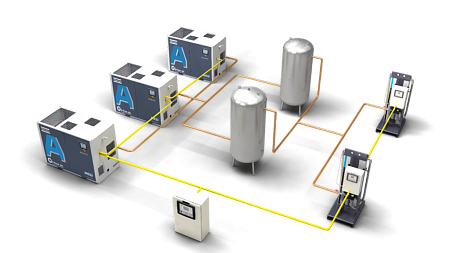 Atlas Copco uAIR Medical Air System. Воздушный медицинский завод uAIR-AV AQ 22 VSD MED MED 80+.